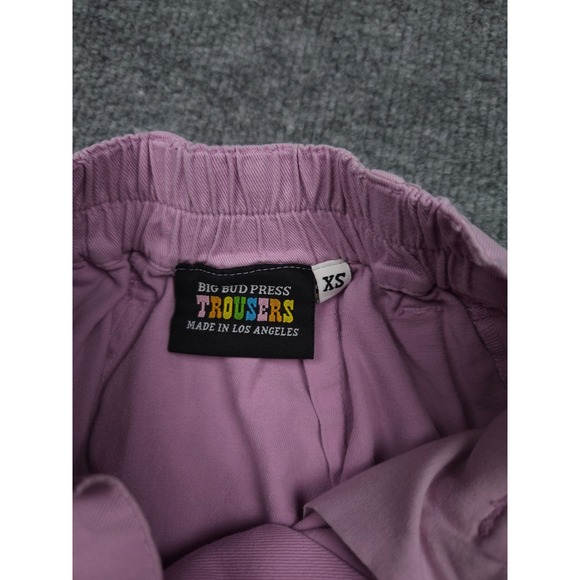 Big Bud Press Pants XS Pink Trouser Pleated High Rise Wide Leg Short - Picture 5 of 11